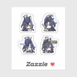 Clorinde Genshin Impact 4-pack Stickerark Klistermärken