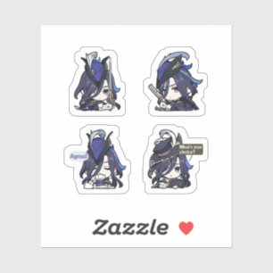 Clorinde Genshin Impact 4-pack Stickerark Klistermärken