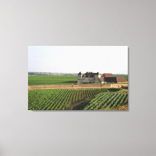 Clos de Vougeot 1500-tals kloster och Canvastryck