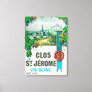 Clos St. Jermoe Vin LabelEurope Canvastryck