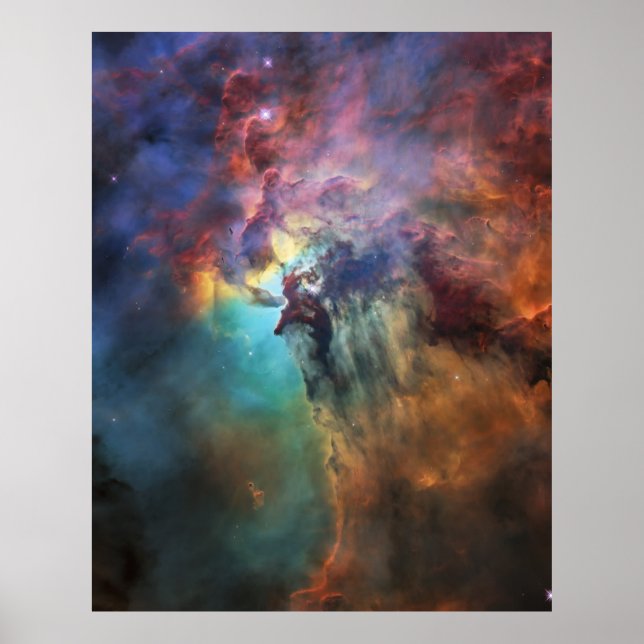 Close Lagoon Nebula, Messier 8, NGC 6523 Poster (Framsidan)