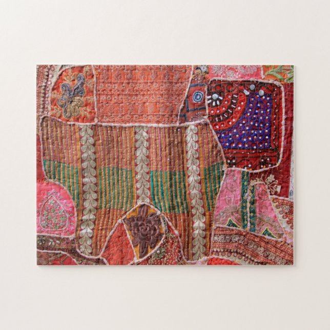 Close of Crazy Quilt - Puzzle Pussel (Horisontell)