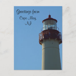 Close of Lighthouse Cape May, NJ Vykort