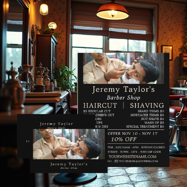 Close Shave, Manar Barbers Reklamation Reklamblad (Skapare uppladdad)