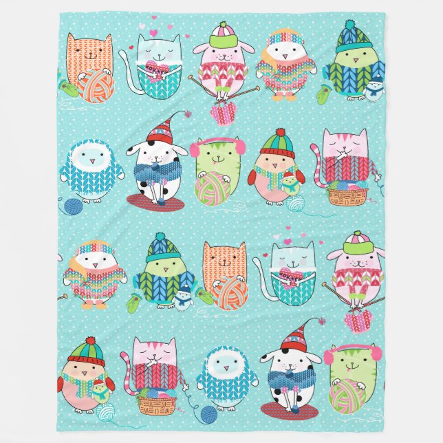 Close Sticka Fleece Blanket, stor (Framsidan)