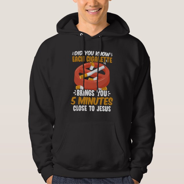 Close To Jesus  No Tobacco Day Anti Cigarettes Ant Hoodie (Framsida)