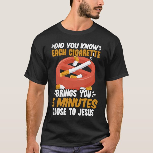 Close To Jesus  No Tobacco Day Anti Cigarettes Ant T Shirt (Framsida)