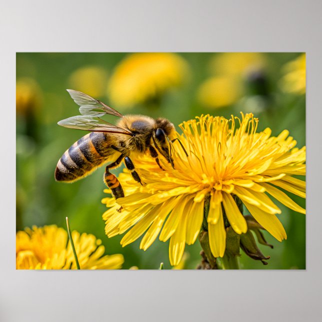 Close Up of a Honeybee Collecting Nectar Poster (Framsidan)