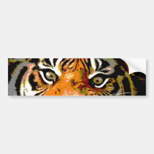 Close-up Tiger Ögon Car Bumper Sticker Bildekal