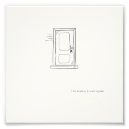 Closed Door/ Minimal Line Art/ Wall Art Fototryck