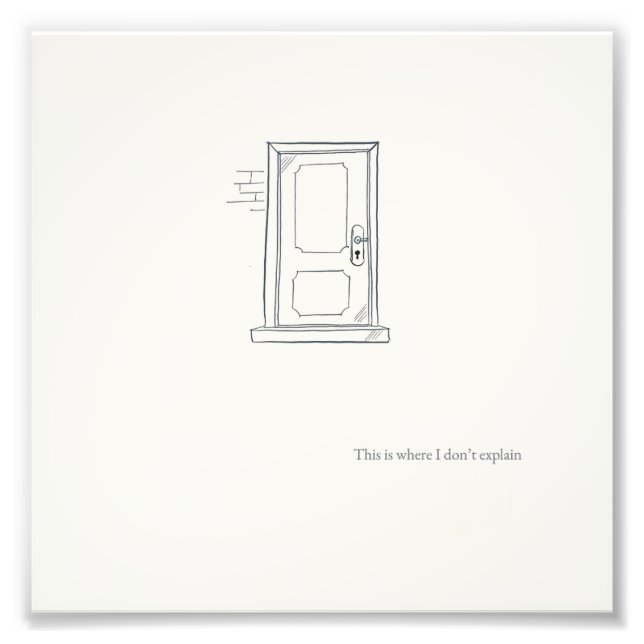 Closed Door/ Minimal Line Art/ Wall Art Fototryck (Framsidan)