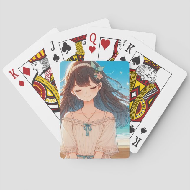 Closed Eyes Girl Casinokort (Baksidan)