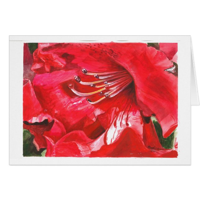 Closeup av Rhododendron Hälsningskort (Framsidan Horizontal)