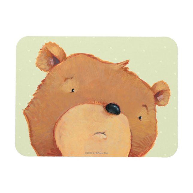 CloseUp Big Brown Bear Magnet (Horisontell)