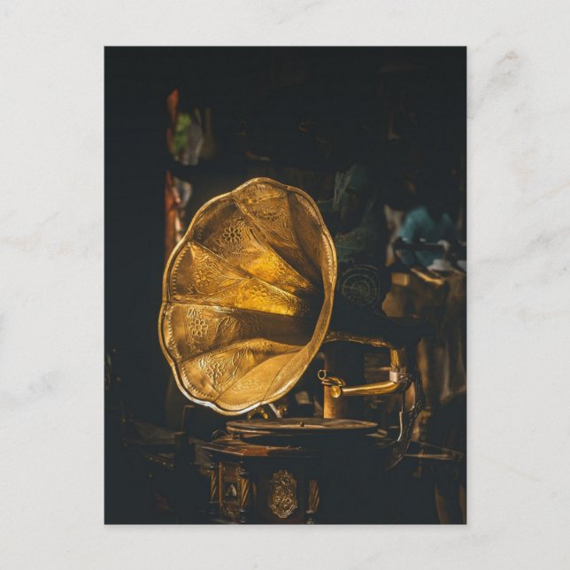closeup gramophone vykort (Framsida)