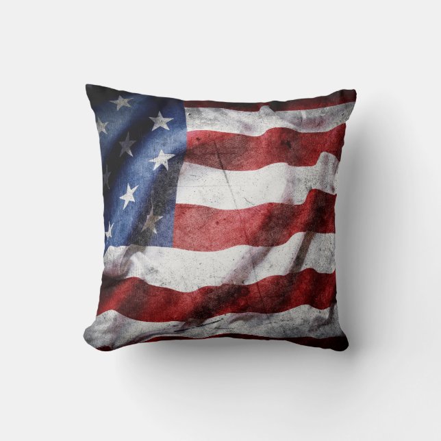 Closeup grunge American flagga. Kudde (Framsida)