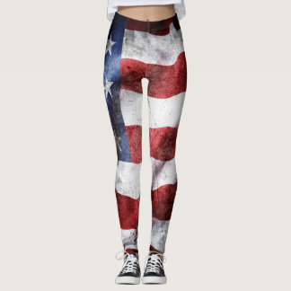 Closeup grunge American flagga. Leggings