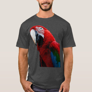 CloseUp of a Grönt Winged Macaw Parrot T Shirt