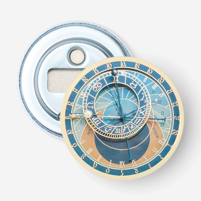 Closeup on Prag Astronomical Clock, Czech R. Flasköppnare (Framsidan)