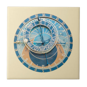 Closeup on Prag Astronomical Clock, Czech R. Kakelplatta
