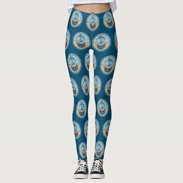 Closeup on Prag Astronomical Clock, Czech R. Leggings (Framsida)