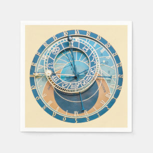 Closeup on Prag Astronomical Clock, Czech R. Pappersservett
