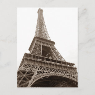 Closeup Sepia Eiffel Torn Kärlek Paris Europa Vykort