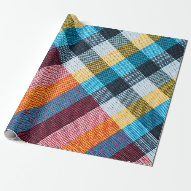 Closeup struktur of Fabric, Thai stil loincloth Presentpapper (Utrullad)