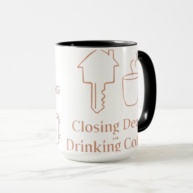 Closing Deals Drinking Coffee Real Estate Mug Mugg (Framsida höger)