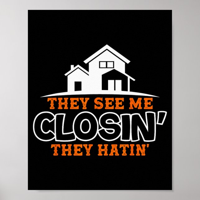Closing S Like A Boss Real Estate Funny Realtor  Poster (Framsidan)