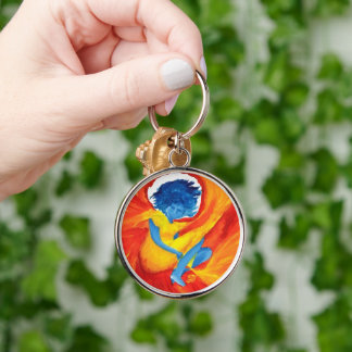 Cloth of Fire Rund Silverfärgad Nyckelring