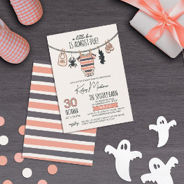 Clothes Line A Little Boo Rosa Girl Halloween Inbjudningar