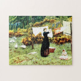Clothes Line av Helen Allingham Pussel