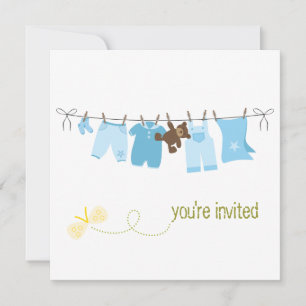 Clothesline Baby Shower-inbjudningar Inbjudningar