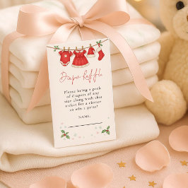 Clothesline Diaper Raffle Christmas Baby Shower Tilläggskort