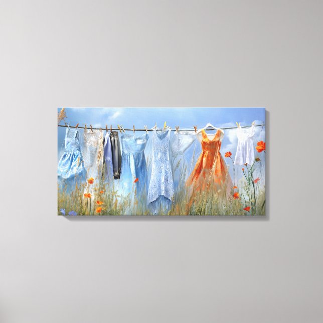 Clothesline in Bloom Canvastryck (Framsida)