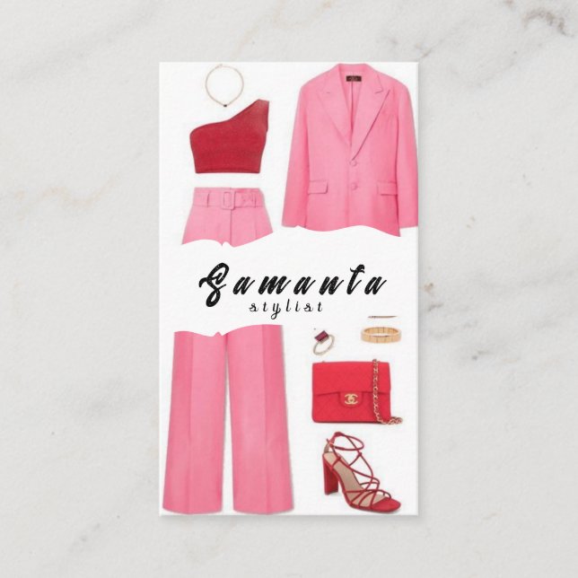 Clothier Stylist där kreativitet möter kontur Visitkort (Framsida)