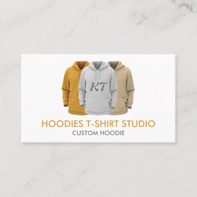 Clothing Apparel Sweatshirt Custom Hoodies Visitkort (Framsida)