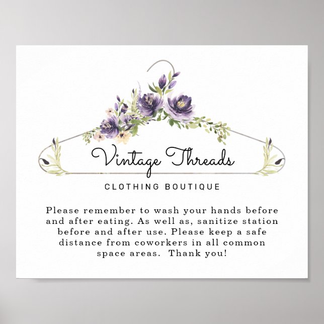 Clothing Boutique Covid Safety Breakroom Poster (Framsidan)