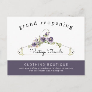 Clothing Boutique Grand Reöppning Covid Safety Vykort