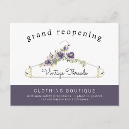 Clothing Boutique Grand Reöppning Covid Safety Vykort