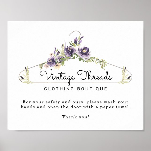 Clothing Boutique Hand Tvättande Bathroom Poster (Framsidan)