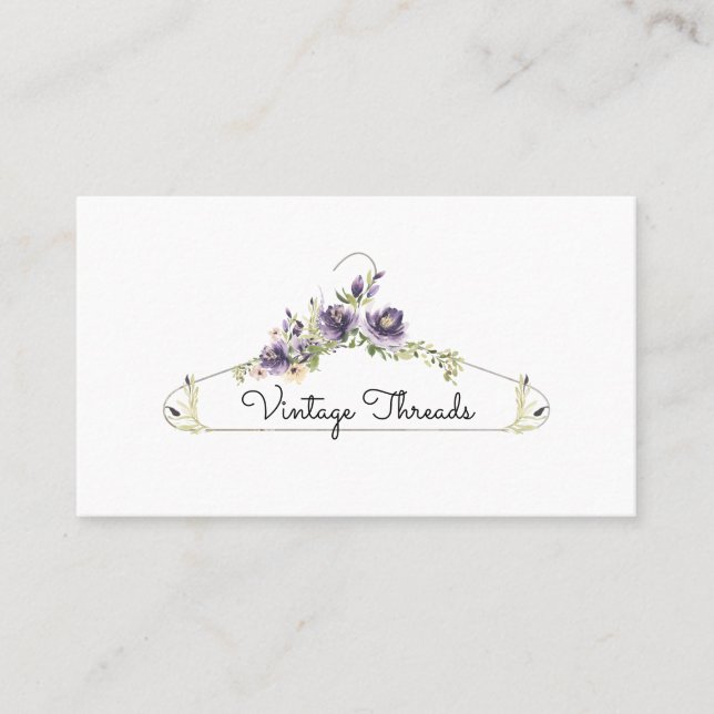 Clothing Boutique | Logotyp för Blommigt Clothes H Visitkort (Framsida)