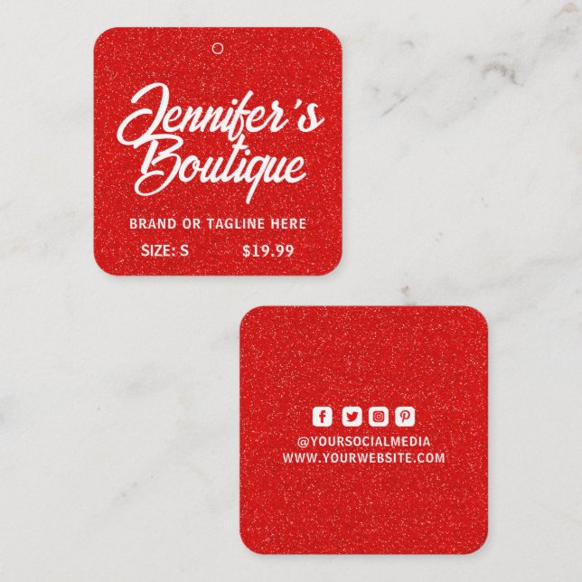 Clothing Märkres Small Business Red White Glitter (Fram/baksida)