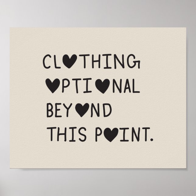 Clothing Optional Beyond This Point Poster (Framsidan)