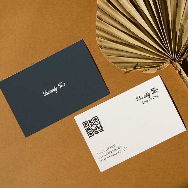 Clothing Store Black White Grått Grått QR-kod Visitkort (Clothing Store Black White Gray Grey Qr Code Business Card)