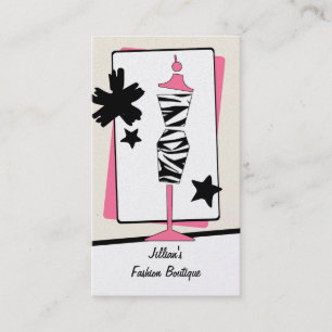 Clothing Store Boutique - Zebra tryck Dress Form Visitkort