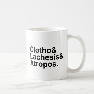 Clotho Lachesis Atropos   3 öden av den grekiska Kaffemugg