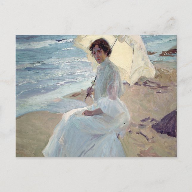 Clotilde på stranden - Joaquín Sorolla Vykort (Framsida)