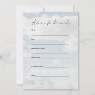 Cloud 9 Advice för Bride Advice-kort Inbjudningar